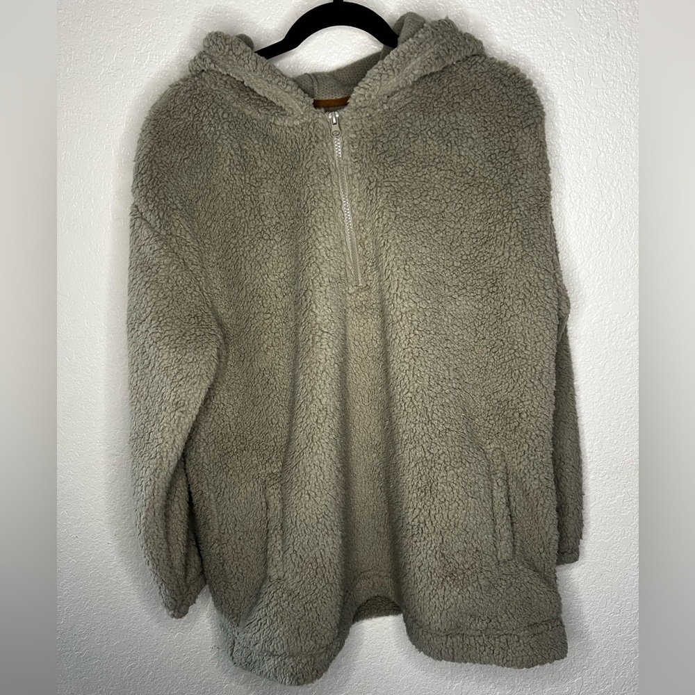 Sherpa Hoodie, 1/4 Zip